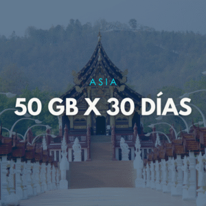 Paquete Asia 50GB x 30 Días